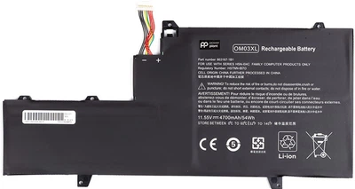 Аккумулятор PowerPlant для ноутбуков HP EliteBook X360 (OM03XL) 11.55V 4700mAh (NB461653)