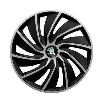 Автомобильные колпаки ARGO Turbo Silver&Black R14 4 шт. (с логотипом Skoda)
