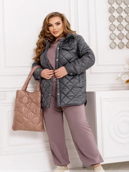 Стильна коротка куртка ST-Style 12429 62-64 Сіра