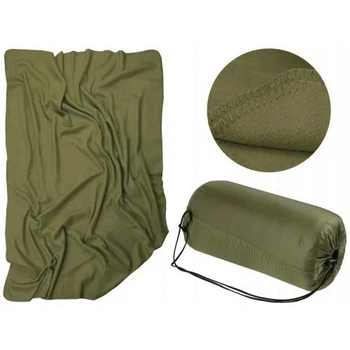Одеяло флисовое полевое MIL-TEC Olive 200 x 150 см с транспортным мешком в комплекте