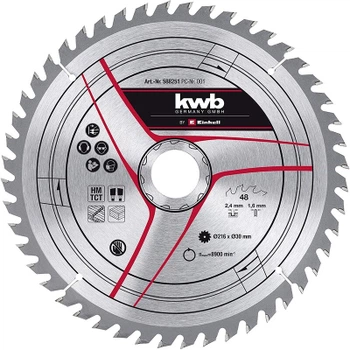 Диск пильный Einhell TCT KWB, 216х30 мм, 48 зуб. (588251)