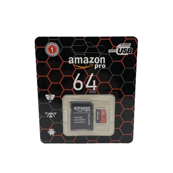 Карта памяти AMAZON Pro Флешка microSDHC Class 10 для смартфона планшета 64GB с карманом