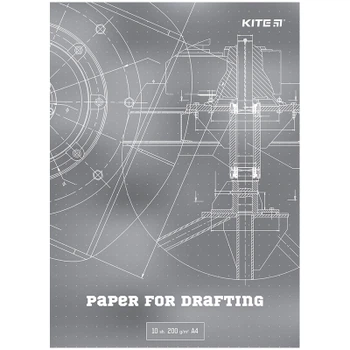 Бумага для чертежа Kite А4, 10 листов, 200г/м2 (K23-269)