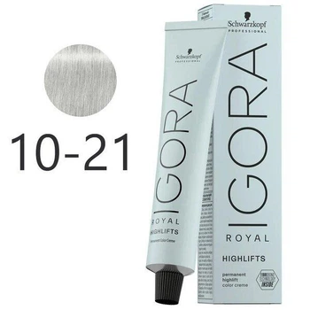 Краска для волос Schwarzkopf Igora Royal Highlift с технологией Fibre Bond 10-21 Блондин пепельный сандре 60 мл