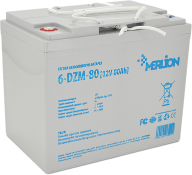 Тягова акумуляторна батарея AGM Merlion 6-DZM-80 12V 80Ah (YT18092)