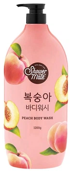 Гель для душа с ароматом персика Aekyung Shower Mate peach 1200 мл (8801046324776)