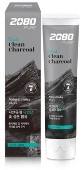 Отбеливающая зубная паста Aekyung 2080 Black Clean Charcoal Toothpaste с древесным углем 120 г (8801046328903)