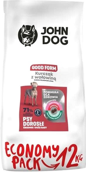 Sucha karma dla psów John Dog Good Form Adult Kurczak z wołowiną 12 kg (5903246847116)