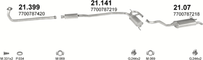 Труба коллекторная POLMO (21.399) - (Renault R19 1.4 SDN HB 88-92) (Polmo-21.399)