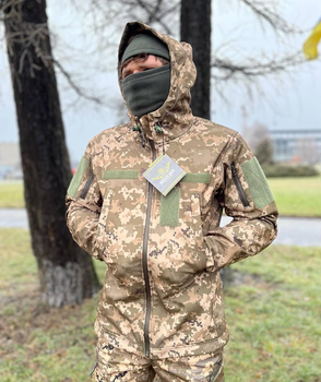 Куртка тактическая мужская c мебраной военная с капюшоном бушлат софтшел SoftShell M