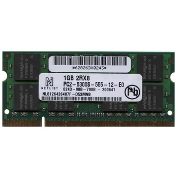 Оперативная память для ноутбука Netlist SODIMM PC2-5300 DDR2 1Gb (NL8126426407F-D53MNB) Б/У