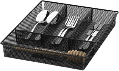 Лоток для столових приборів Tekno-tel MG071 металевий 26х33х5 см чорний (8682749005052)