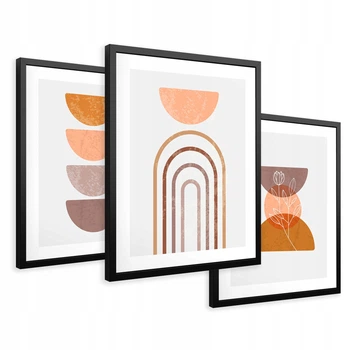 Модульна картина 3в1, Абстрактні фігури бохо Printedwall, 43 х 99 см (0008)