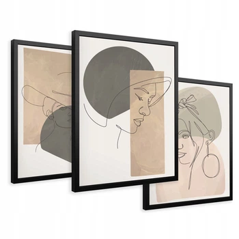 Модульна картина 3в1, Жінки бохо Printedwall, 43 х 99 см (0061)