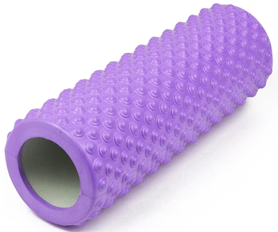 Массажный ролик EF Grid Roller Light 33 см фиолетовый (роллер, валик, цилиндр для МФР и йоги, массажер для спины, ног, рук, шеи)