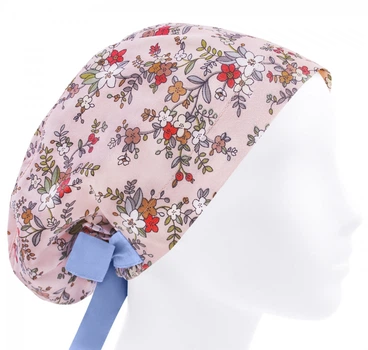 Медицинская шапочка женская HeadwearUniverse универсальная принт Цветочки веточки