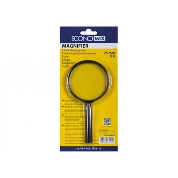 Стекло увеличительное Economix, d 75мм, 3-кратное E82101