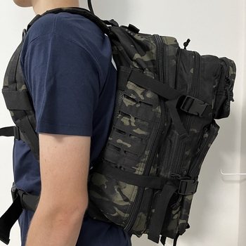 Тактический рюкзак на 40л BPT9-40 черный мультикам