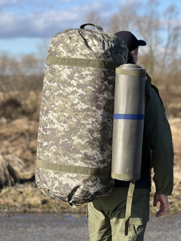 Рюкзак тактический военный баул 100 литров из влагоотталкивающей ткани Пиксель