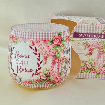 Аромасвічка для домашнього затишку BISPOL Home Sweet Home в склянці 100 г 20 год горіння, польська арома свічка