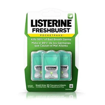 Мятные полоски Listerine PocketPaks Breath Strips FreshBurst 72 шт
