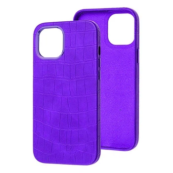 Чохол Leather Croc Case для Apple Iphone 14 (6.1") Purple 62110