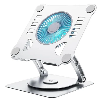 Подставка для ноутбука VHG S63 складная поворотная 360⁰C с вентилятором Rotatable Laptop Stand Silver