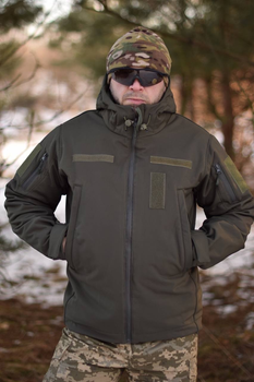 Тактическая куртка Softshell армейская военная флисовая куртка цвет олива/хаки софтшел размер 50 для ВСУ