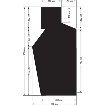 Мішень ЗСУ №7а поясна фігура чорна 50х100 см DU-GARA (Targ-0022)