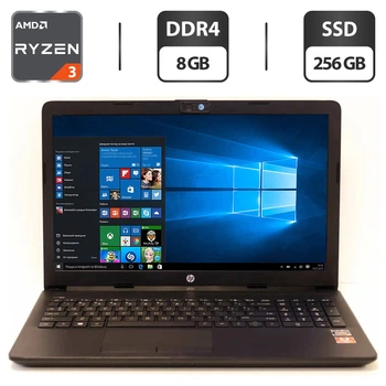 Ноутбук Б-класс HP 15-db00004dx / 15.6" TN / AMD Ryzen 3 2200U (2(4) ядра по 2.5-3.4 GHz) / 8GB DDR4 / 256GB SSD / AMD Radeon Vega 3 Graphics / WebCam / HDMI б/у