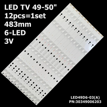 LED підсвітка TV Kivi 49-50" 483mm 6-led 3V LED49D6-03(A) LED50D06-ZC14AG-03 FD4951A-LU 30349006203 12pcs=1set