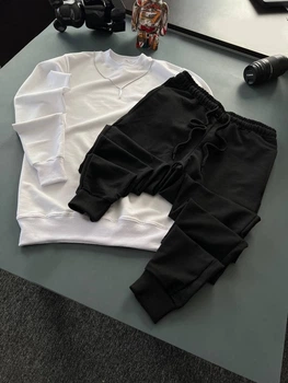 Спортивний чоловічий костюм Tear Білий з чорним XL