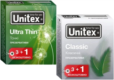 Набір презервативів Unitex Ultra Thin + Classic 8 шт (ROZ6400229261)
