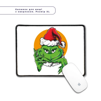 Коврик для мишки с оверлоком Гринч хитрая рожица(Grinch) (5962-3547-XL) XL