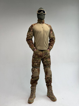 Военная тактическая форма комплект одежды G3 с защитными накладками Рип-стоп Мультикам L