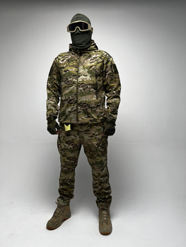 Військова тактична зимова куртка Softshell Зелений Мультикам XXL