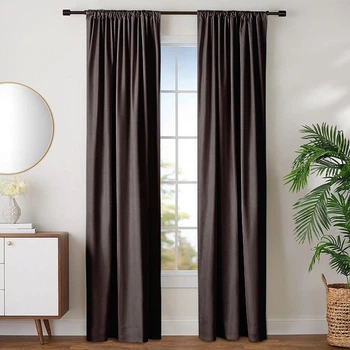 Комплект штор Lux Portiery Оксамит-велюр Шоколадно-коричневий 200×275 см - 2 шт (В1412)
