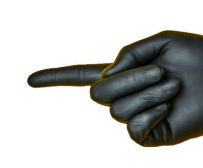 Нитриловые перчатки MedTouch Black без пудры текстурированные размер M 100 шт. Черные (4 г)
