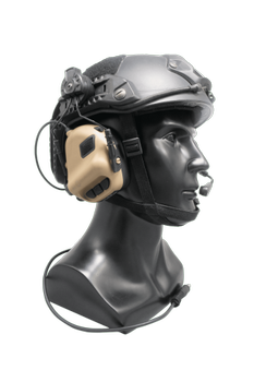 Активні навушники EARMOR M32H for ARC Helmet Rails койот