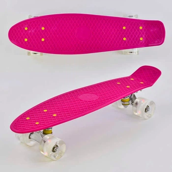Скейт Пенні борд Best Board 9090 (дошка ↔55*15 см, ↑10 см, пластик, колеса 4 шт/Ø6 см/PU, підвіска алюміній, підсвітка, до 70 кг)