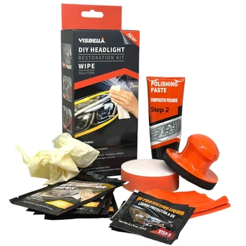 Набір для відновлення автомобільних фар Visbella DIY HEADLIGHT RESTORATION KIT WIPE SOLUTION