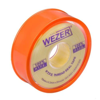 Фум лента WEZER PTFE 19x0,2 мм 20 м, желтый
