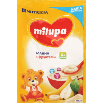 Молочна каша Milupa Манна з фруктами, 210 г