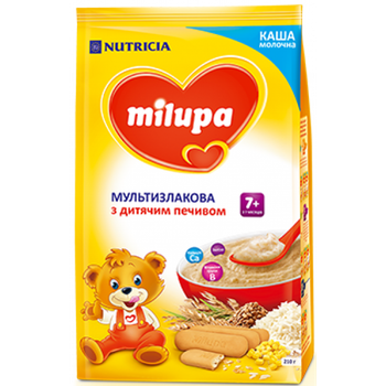 Молочна каша Milupa Мультислакова з дитячим печивом, 210 г