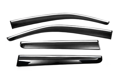 Ветровики с хромированным молдингом (4 шт., Sunplex Chrome) для Volkswagen Amarok 2010-2022 гг