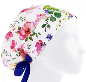 Медична шапочка жіноча HeadwearUniverse універсальна принт Яблуневий квіт