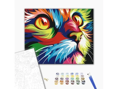 Картина по номерам Радужный кот, Brushme (40х50 см), BS4228