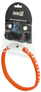 Нашийник з LED підсвічуванням AnimAll 0167 з підзарядкою USB S 40 см Червоний (6914068020167)