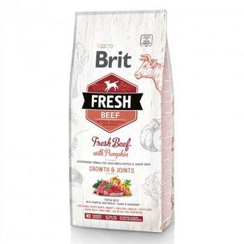 Сухий корм для цуценят та молодих собак великих порід Brit Fresh Beef Pumpkin Puppy Junior Growth & Joints 12 кг