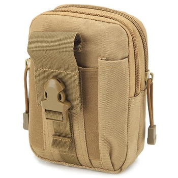 Тактична сумка - сумка для телефону, система MOLLE органайзер тактичний з кордури. Колір: койот